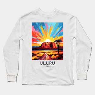 A Pop Art Travel Print of Uluru / Ayers Rock - Australia Long Sleeve T-Shirt